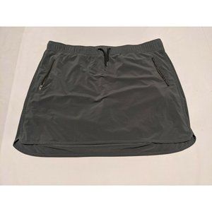Athleta Olive Army Green Stretch In Skort  Drawstring Zip Pockets Skirt - XL